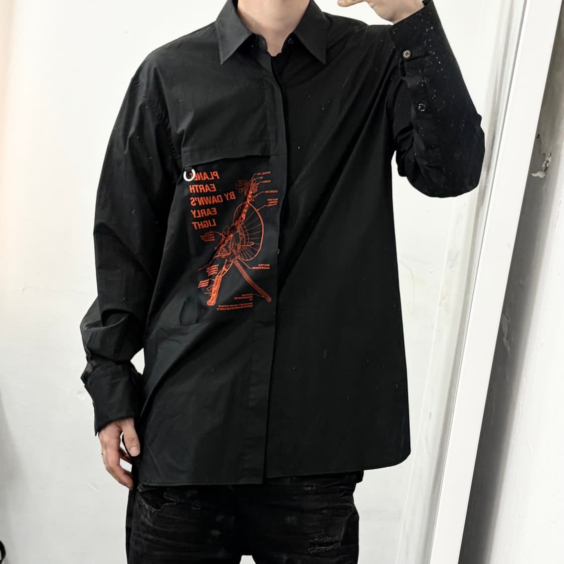 솔리드옴므 패치워크 셔츠 상품이미지3