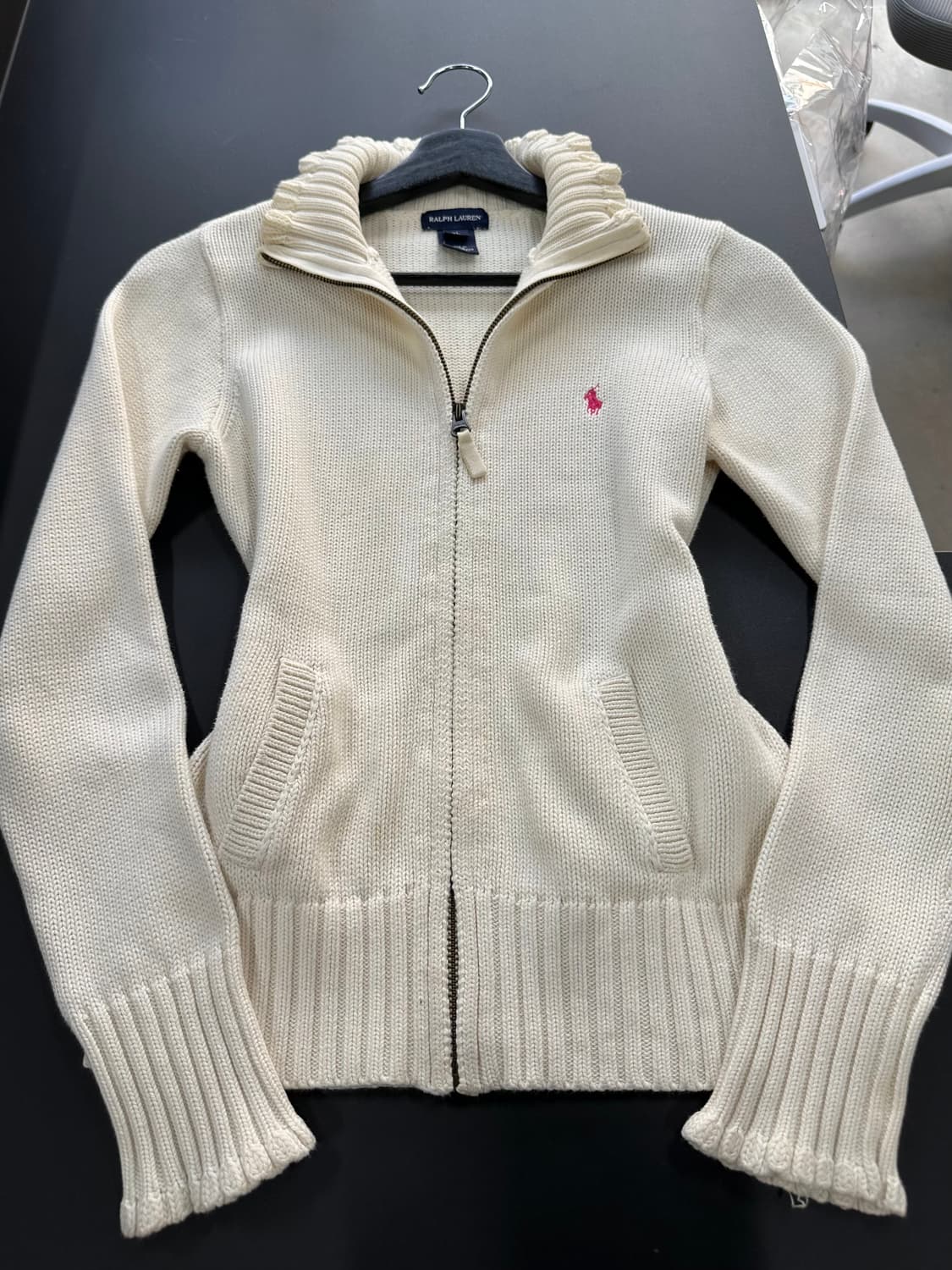 폴로랄프로렌 아이보리 핑크 니트집업 상품이미지7