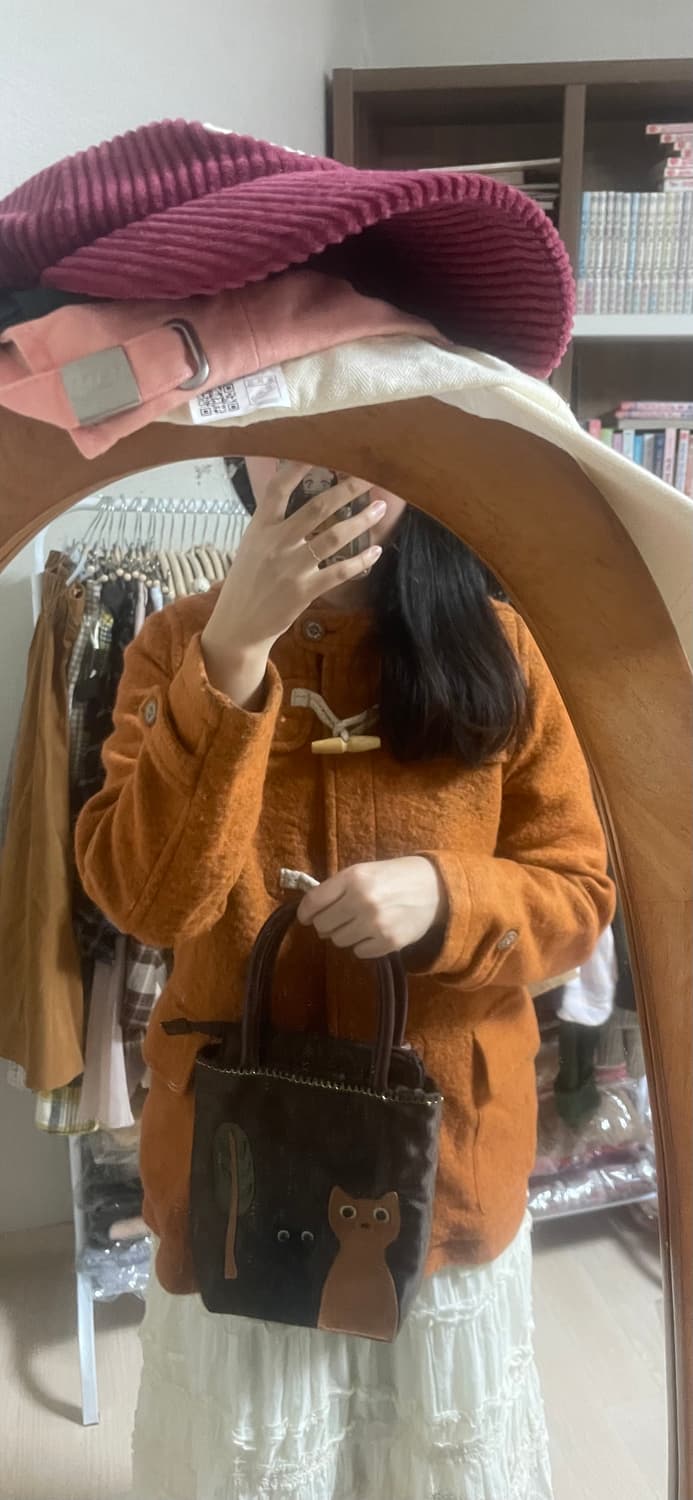 빈티지 모리걸 고양이 미니 토트백 🐱🤎 상품이미지4