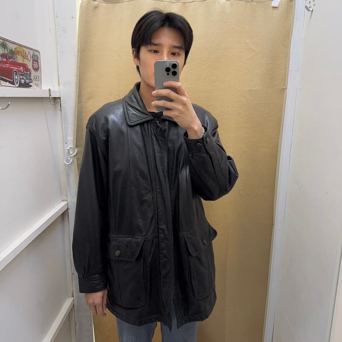 입생로랑 뿌르 옴므 양가죽 하프 자켓 상품이미지9