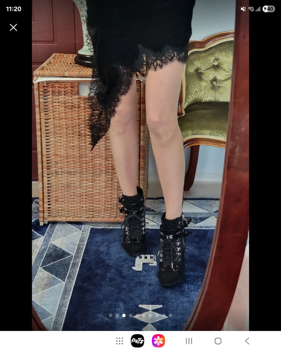 박스채 새상 발렌시아가 니콜라스 제스키에르 레이스업 부티 부츠 상품이미지3