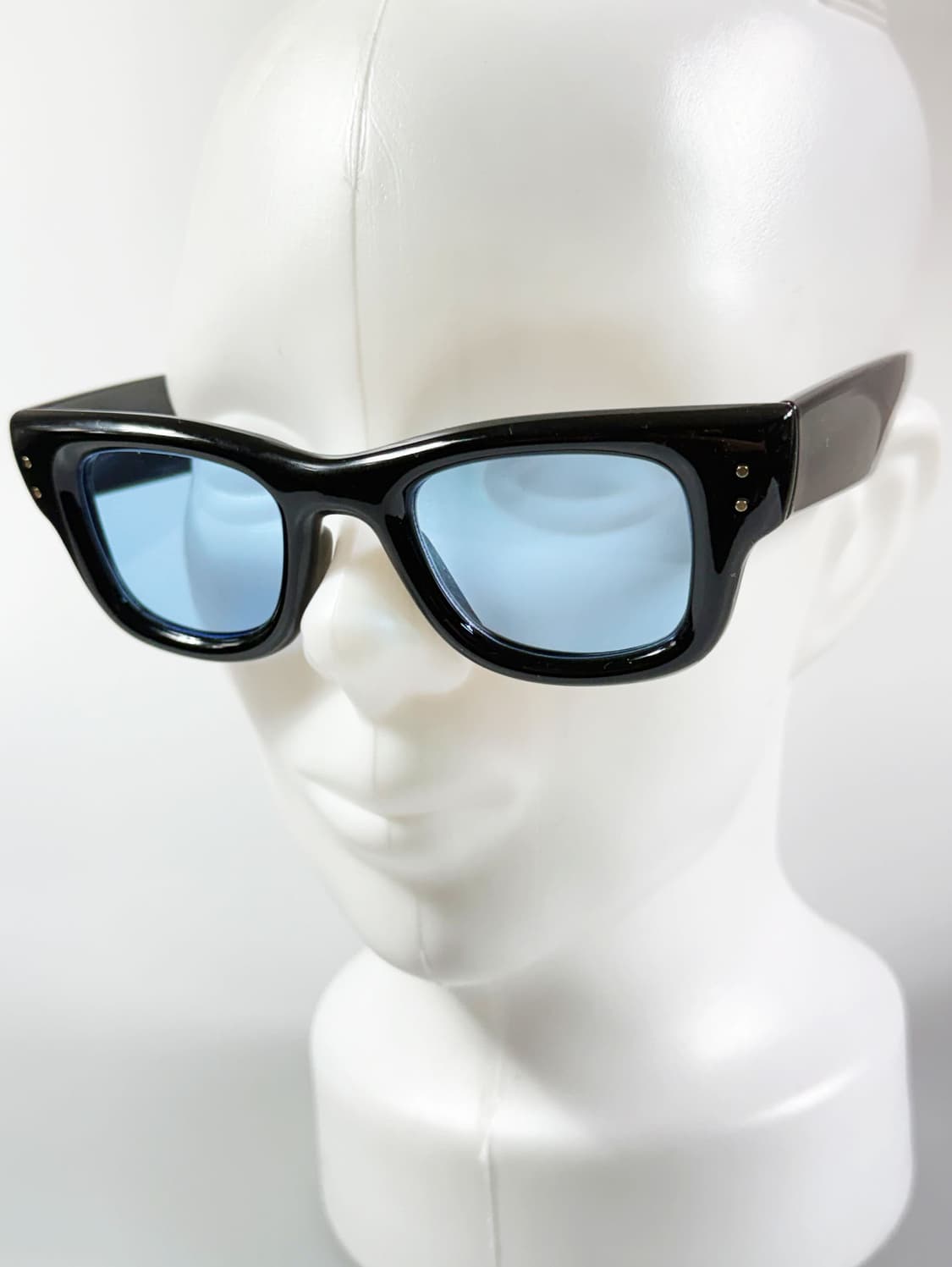 블랙 볼드 스퀘어 프레임 블루 틴트 빈티지 선글라스 상품이미지8