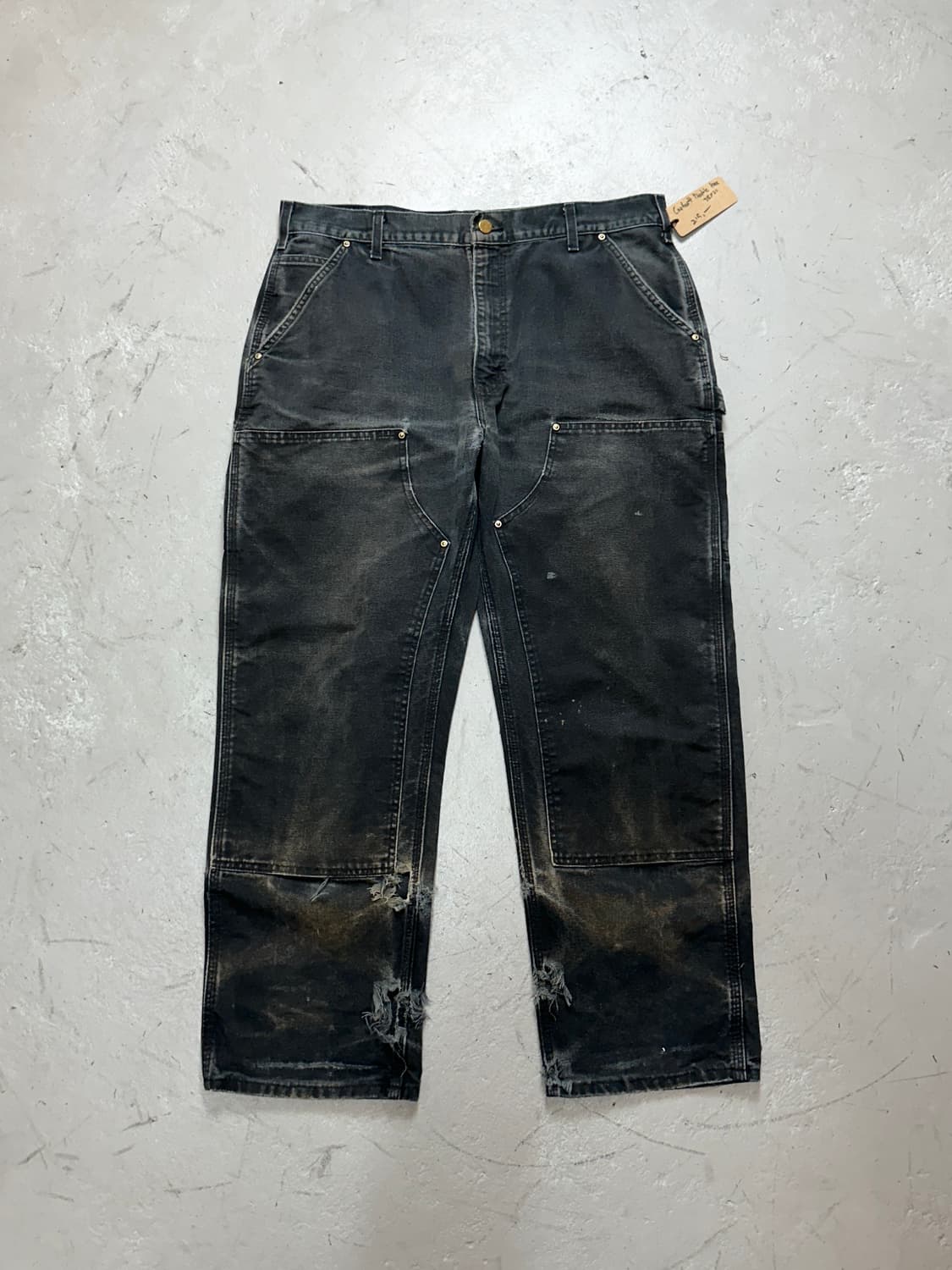 OG USA Made 칼하트 B01 더블니 블랙 칼하트 썩블니 워크팬츠 상품이미지1