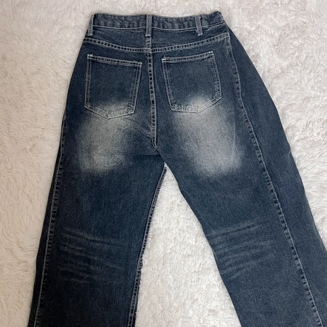 트릴리온 사이드 턱 스냅 버튼 와이드 데님 팬츠 (BLUE GRAY) 상품이미지3