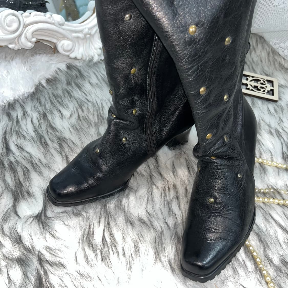 빈티지 스터드 레더 부츠 상품이미지5
