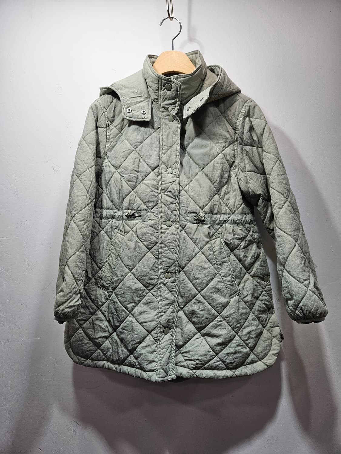 자라(ZARA) 아동 후드 퀼팅 자켓 민트색  상품이미지9