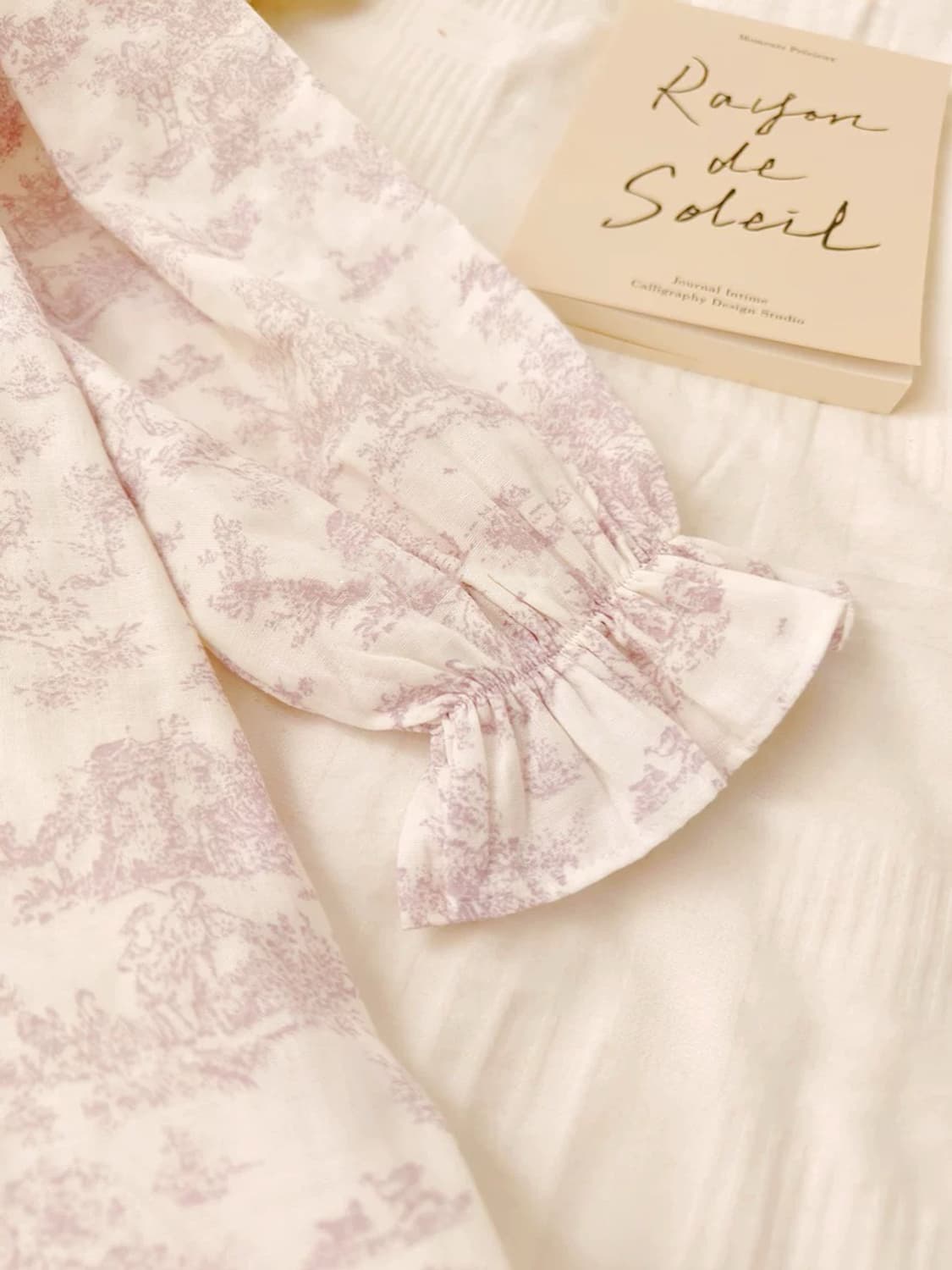 누아젤 프렌치 명화 패턴 파다마 원피스-핑크 라벤더 상품이미지2