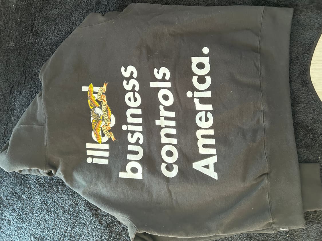 슈프림 안티히어로 후드 스웨트셔츠 블랙 - 25FW 상품이미지3