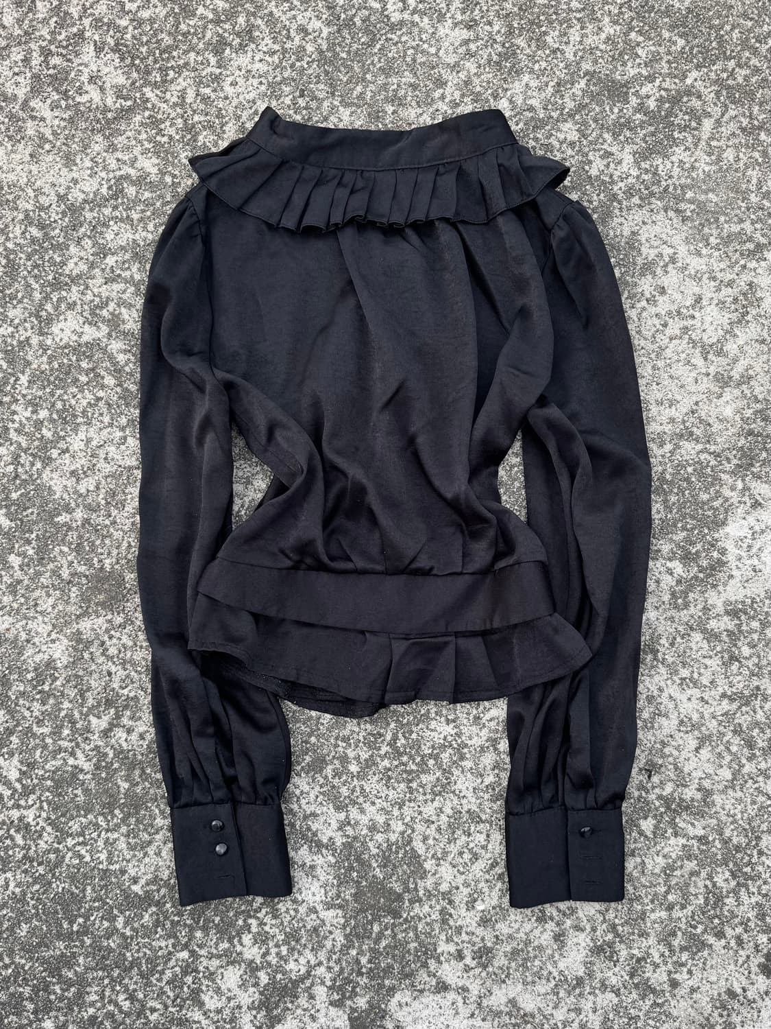 Black frill shirt 상품이미지4