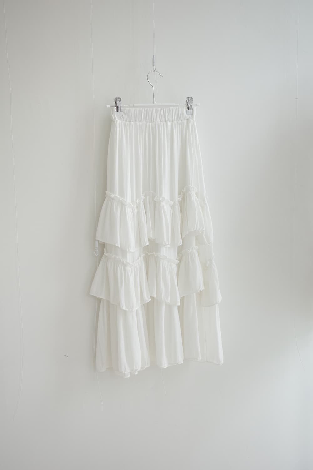 Pure white tiered ruffle layered skirt 상품이미지4
