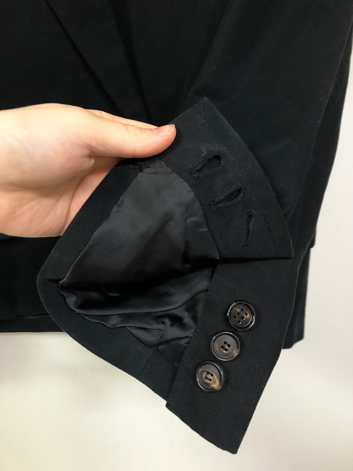 한섬 시스템 여성 오버핏 코튼 블레이저 정장 마이 자켓 _ 블랙 상품이미지5