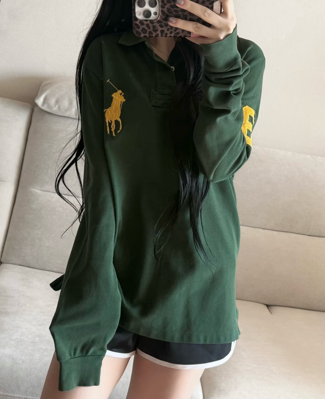 폴로 랄프로렌 빅포니 딥그린 옐로우 긴팔 상품이미지1