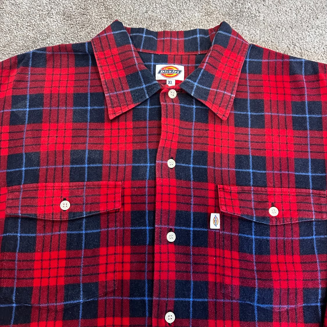 디키즈 레드 플란넬 체크 셔츠XL 상품이미지3