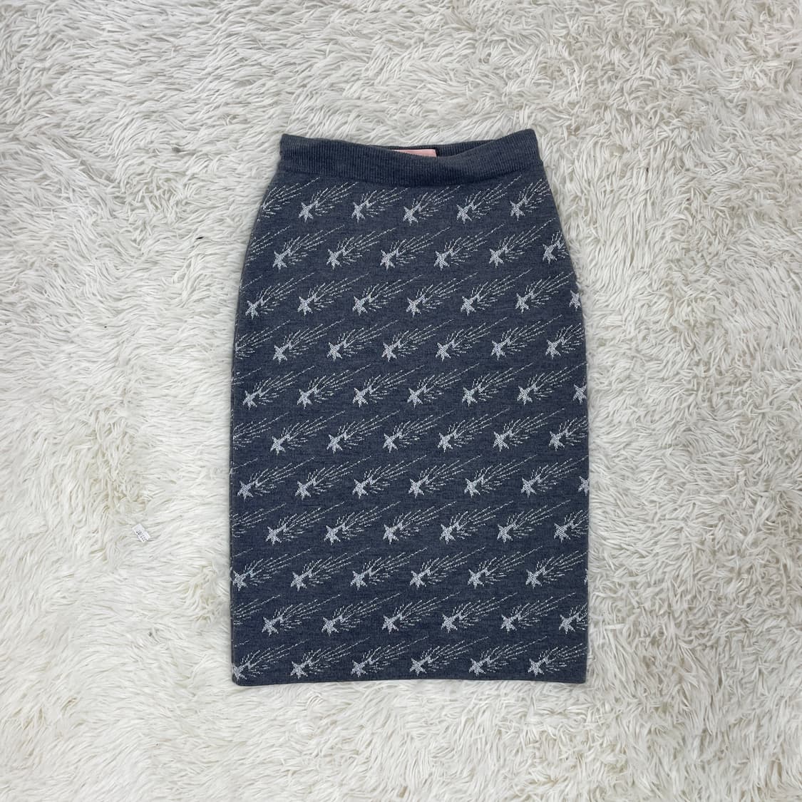 베이프 baby 라인 스타 울 니트 미디 스커트 상품이미지5