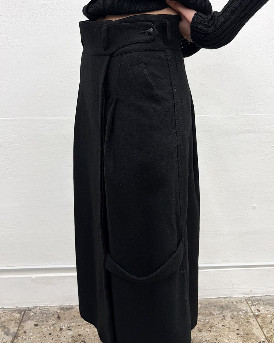 빈티지 랩 디테일 롱스커트 상품이미지4