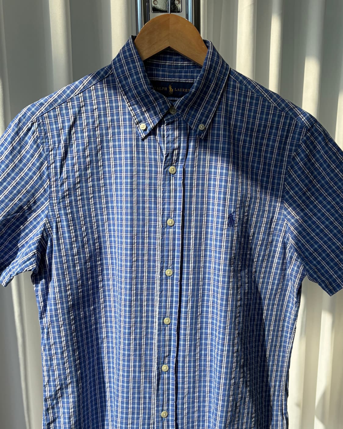 [S]폴로 랄프로렌 시어서커 클래식핏 반팔 셔츠 상품이미지5