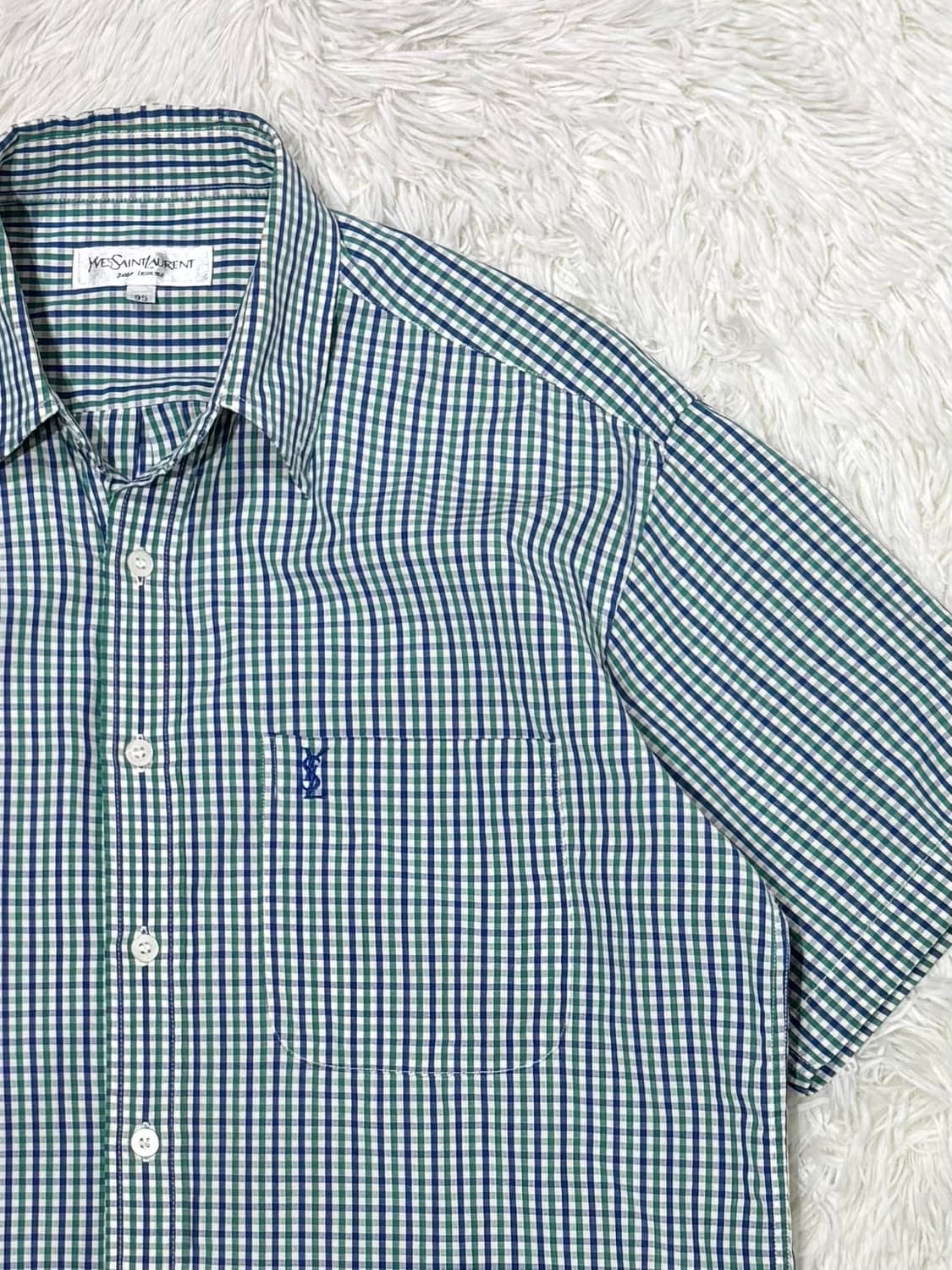 YSL 90’s 스몰로고 체크 반팔 셔츠 상품이미지5