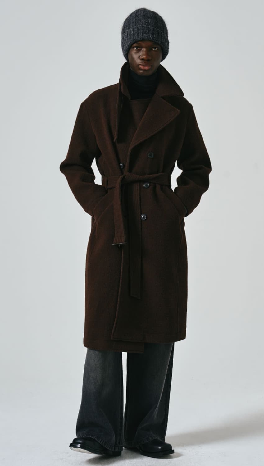 노이어 루즈핏 알파카 부클 트렌치코트 상품이미지2