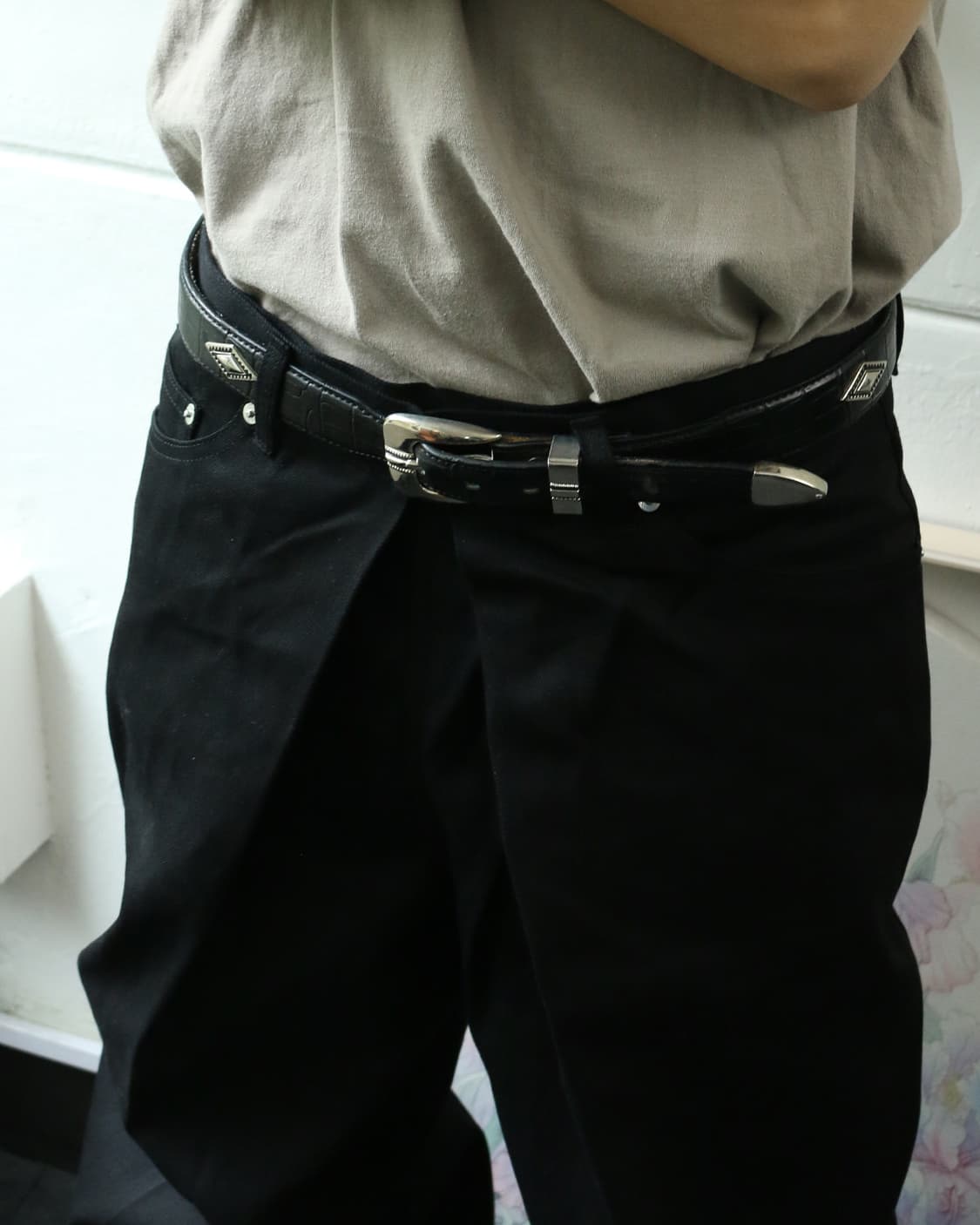 빈티지 레더 스터드 벨트 상품이미지2