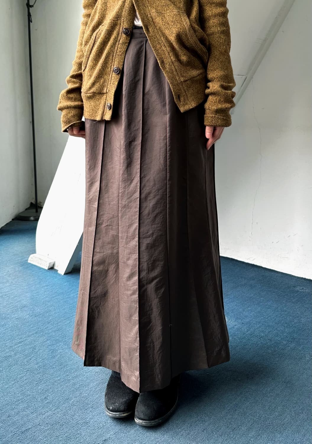 Washed nylon fabric design panel skirt 상품이미지8