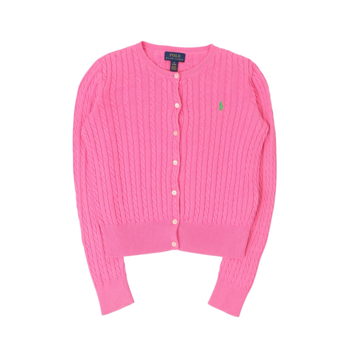 폴로 랄프로렌 걸즈 라이트핑크 케이블 니트 가디건 상품이미지1