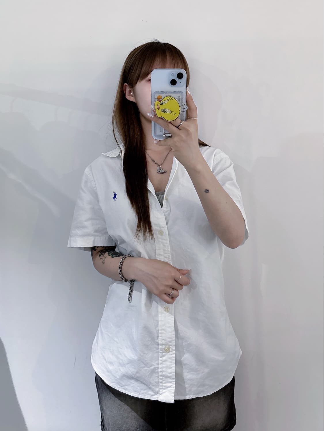 폴로랄프로렌 블루포니 화이트 반팔 셔츠 상품이미지1