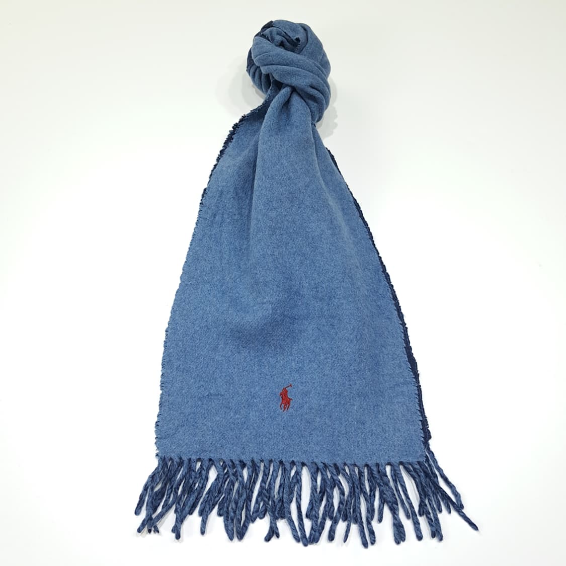 MX527 폴로 00s 이태리판 울면 양면 라이트블루네이비 머플러 목도 상품이미지1