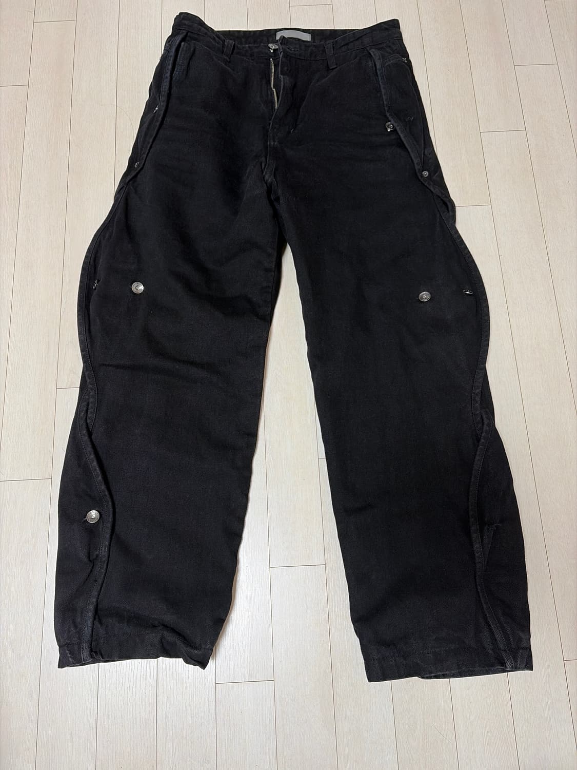 산산기어 코튼 웨이브 팬츠 블랙 1사이즈 상품이미지3