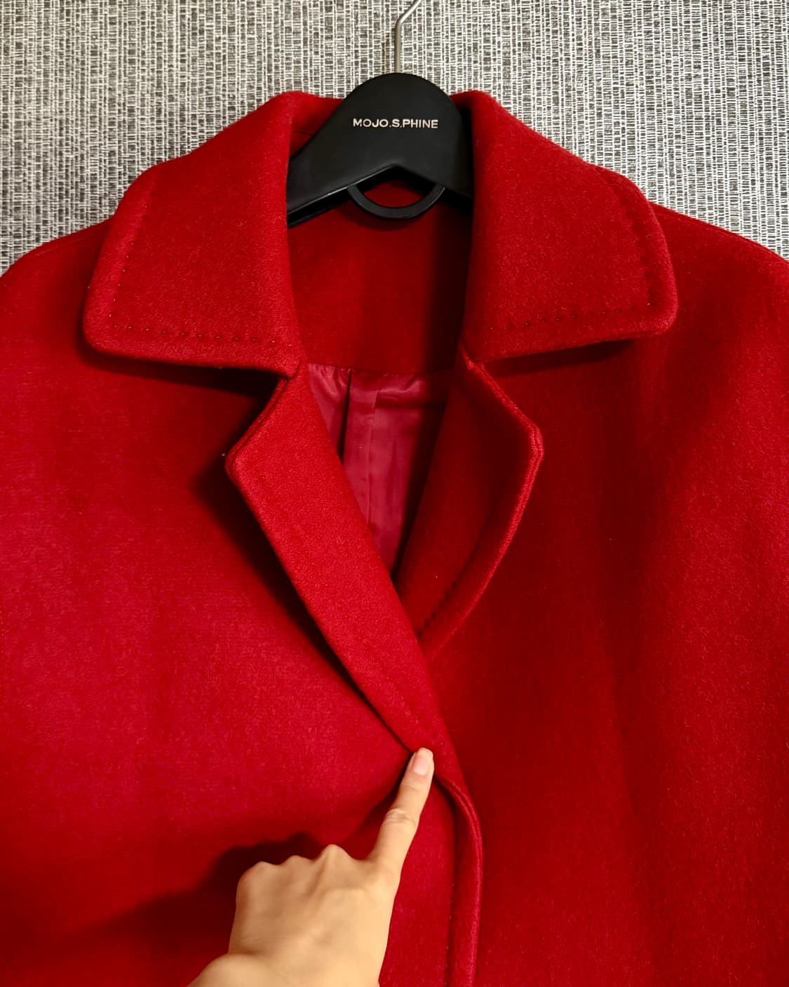 레드 싱글 버튼 조끼 베스트 롱코트 프리사이즈 크리스마스 상품이미지3