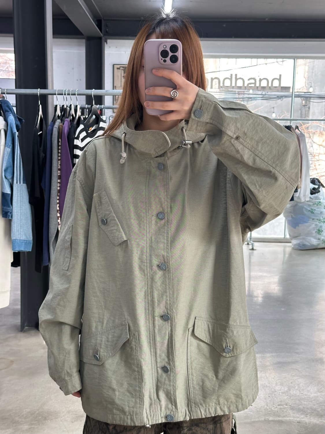 캘빈클라인 라이트카키 윈드브레이커 후드자켓  상품이미지2