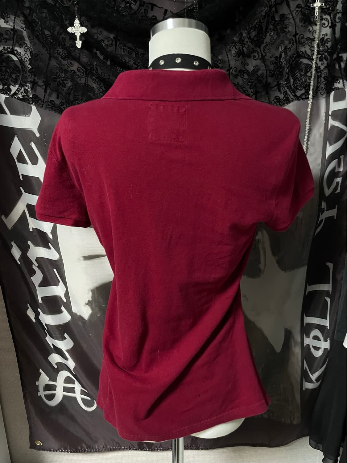 Hollister 00s 홀리스터딱붙반팔슬림카라티y2k오네갸루핀터깔폴로티 상품이미지5