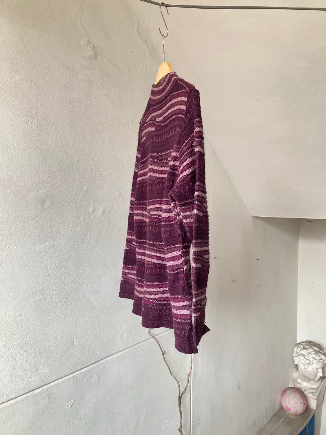 빈티지 모리걸 스트라이프 포도 가디건 상품이미지7