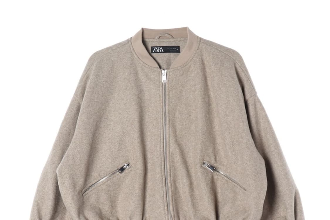 자라 울 블루종 베이지 오버핏 자켓 L 상품이미지4