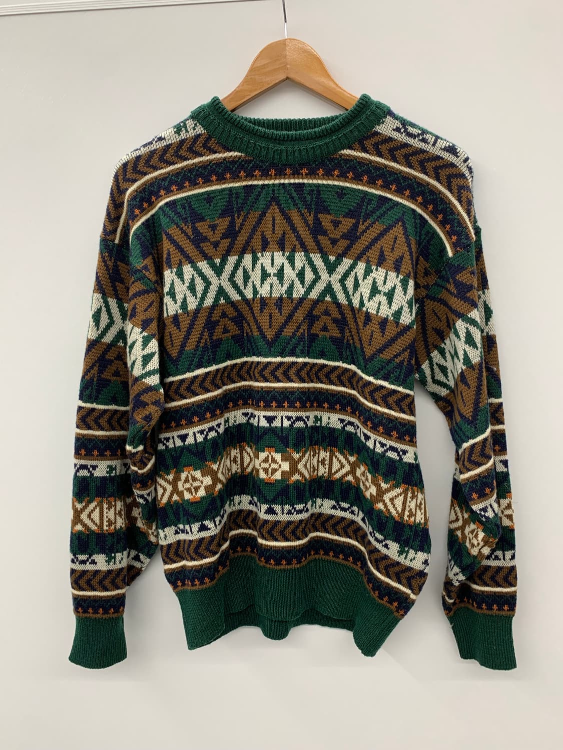 그린 패턴 니트 상품이미지5