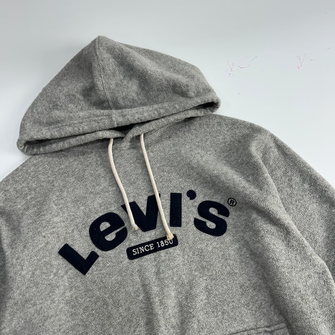 Levis 리바이스 네이비 로고 그레이 후리스 후드티  상품이미지4