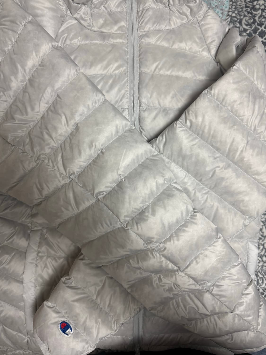 챔피온 후디드 라이트 다운 재킷 Light Grey 상품이미지4