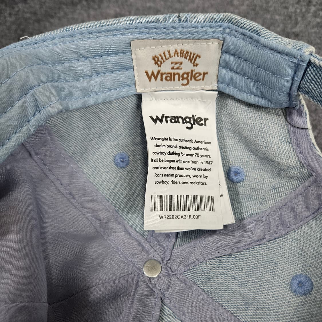 빌라봉x랭글러 데님 볼캡 인디고라이트(급처) 상품이미지4