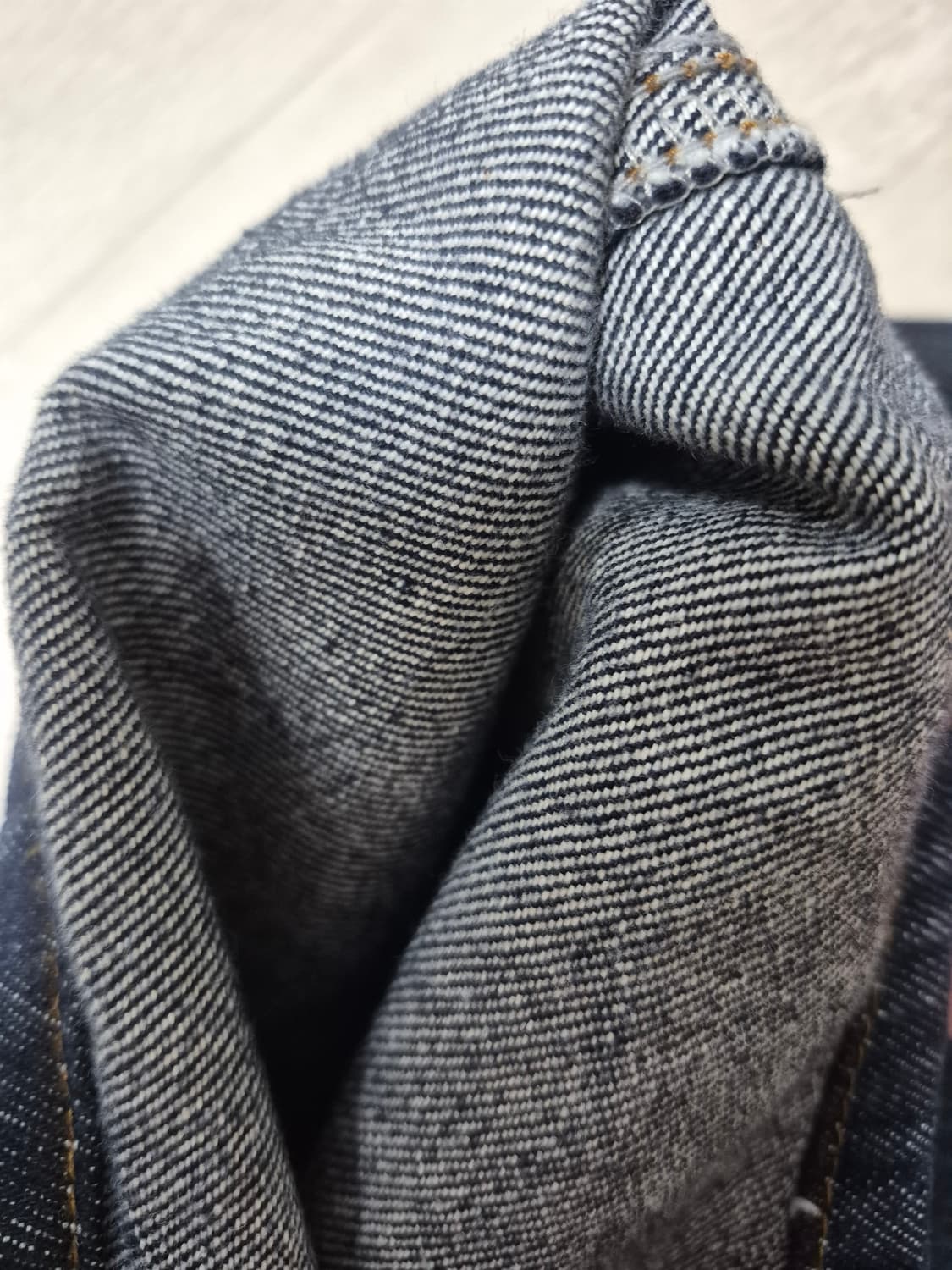 인디고 와이드 생지 데님팬츠 black up 상품이미지4