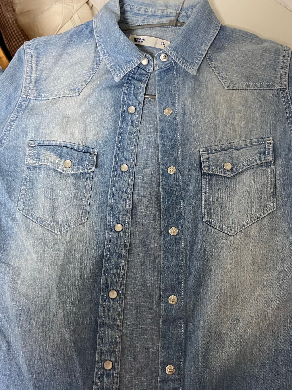 빈티지 무드 데님 셔츠 상품이미지2