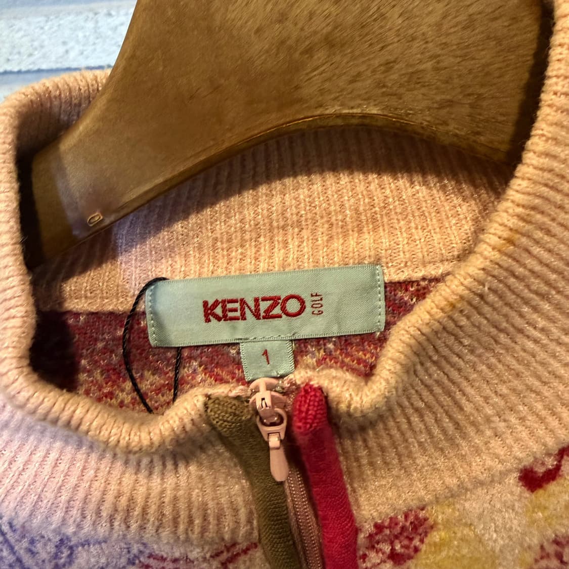 겐조 플로럴 하프집업 니트 자카드 패턴 밑단 절개 디테일 멀티컬러 상품이미지8