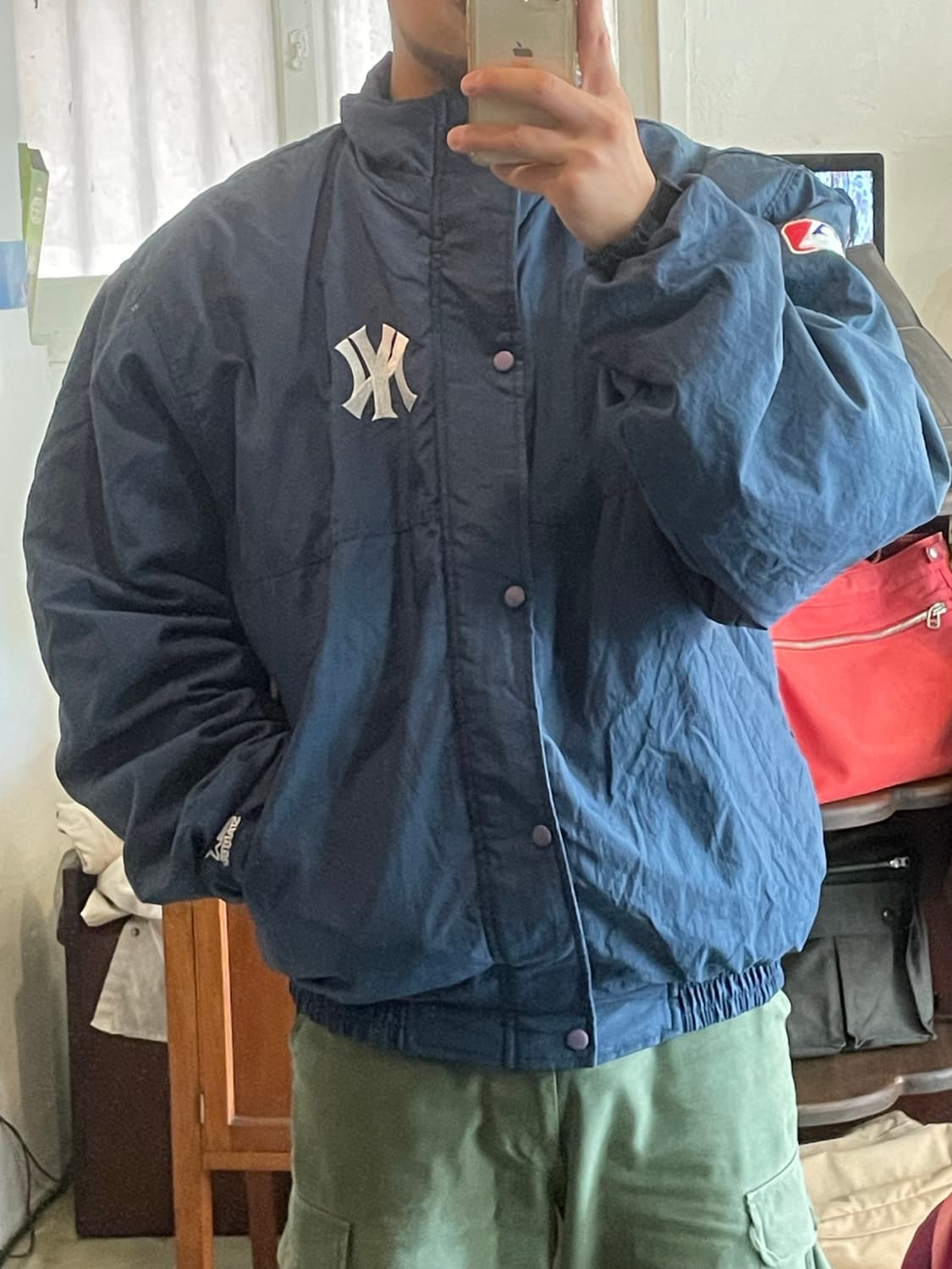 90년대 starter 스타터 뉴욕 양키스 누빔 점퍼 XL 상품이미지8