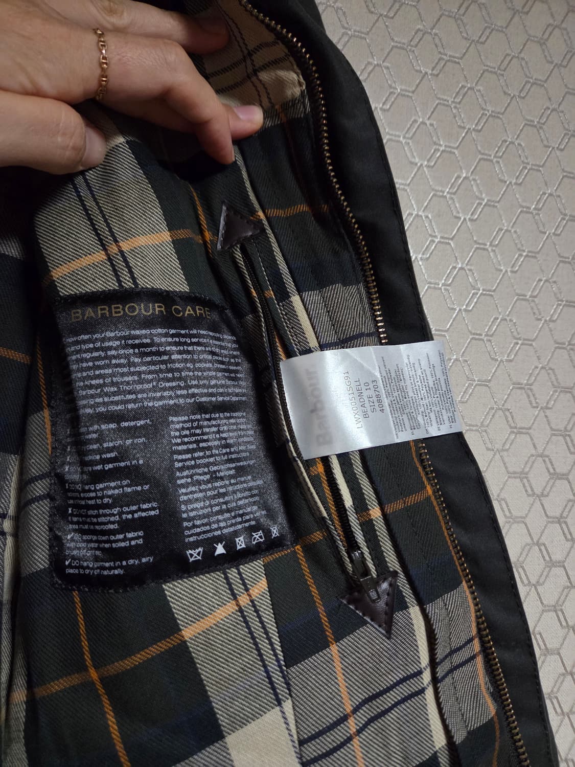 바버 여성 왁스자켓 UK10  상품이미지8