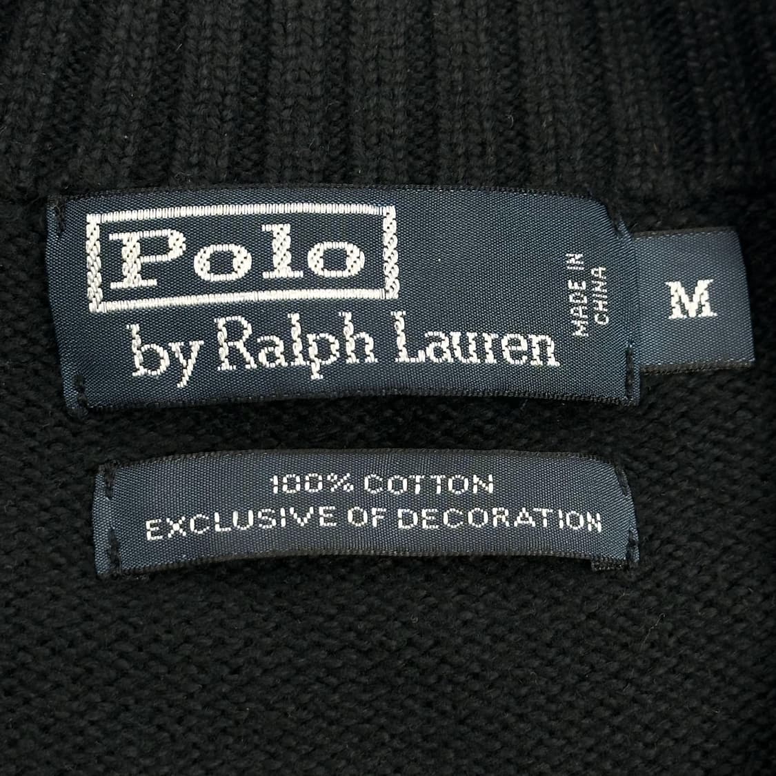 폴로 랄프로렌 포니 블랙 반집업 니트 (M) 상품이미지5
