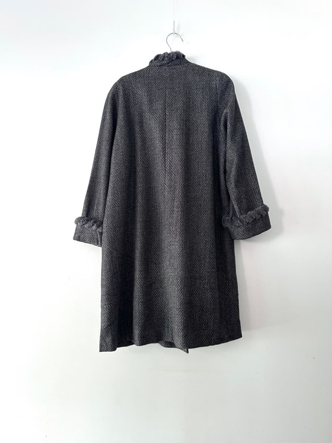 Round fur trimming coat / grey 상품이미지3