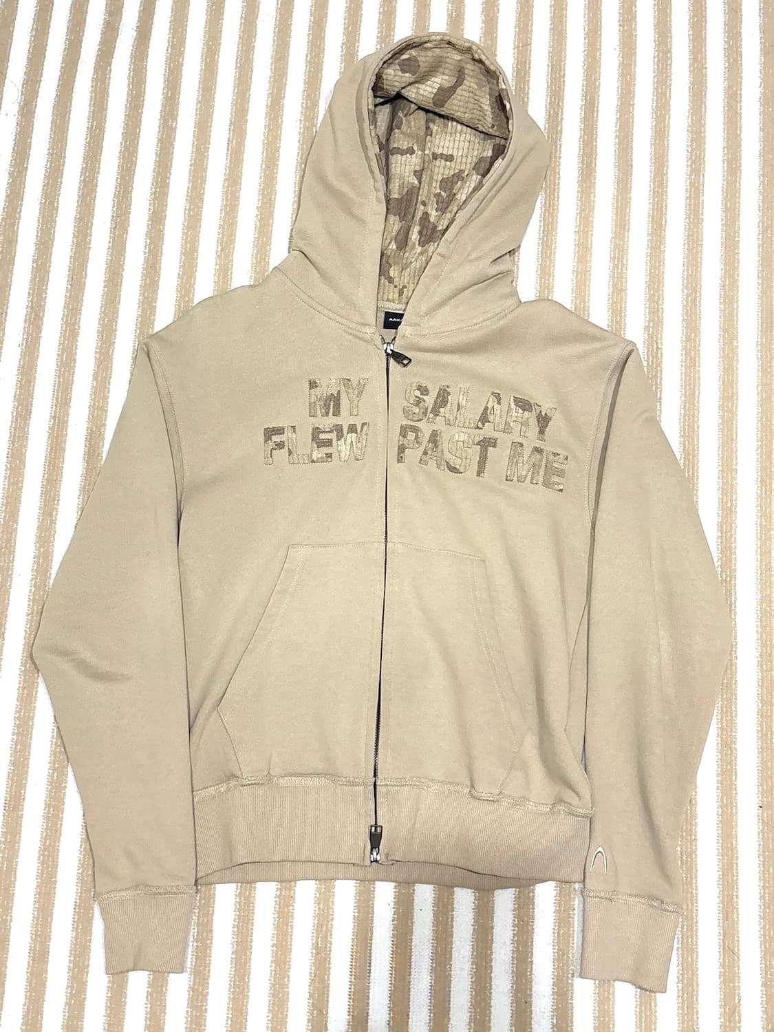 아캄 contrast 후드집업 베이지 상품이미지4