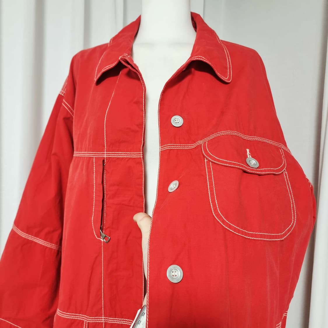 오일릴리 Oilily 오버핏 코튼 자켓 점퍼 (프리사이즈) 상태굿 상품이미지5