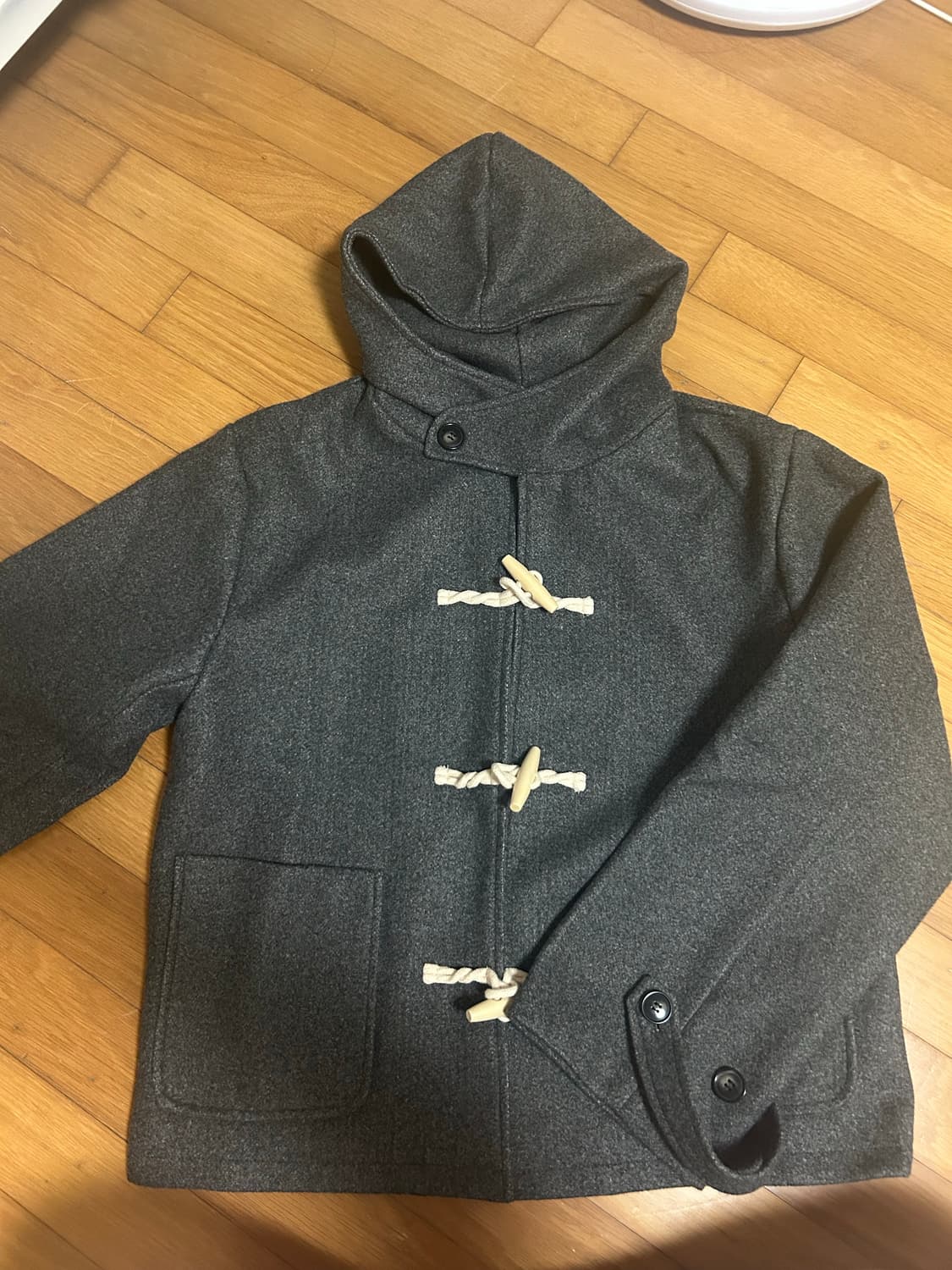 회색 떡볶이 후드 숏 코트 FREE 상품이미지8