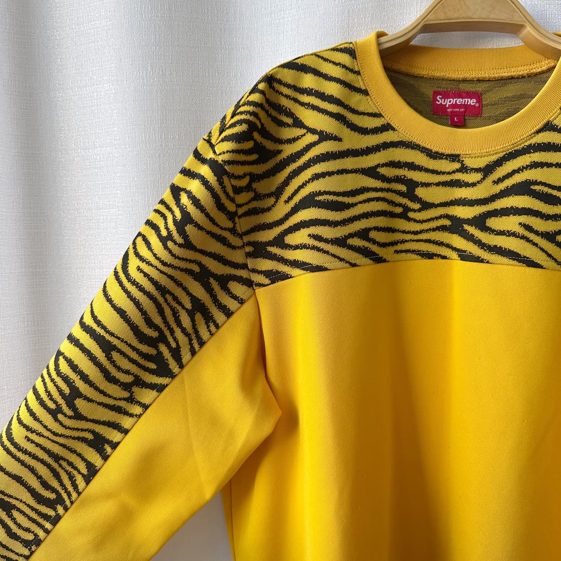 슈프림 19FW 지브라 롱슬리브 탑 옐로우 L 상품이미지2