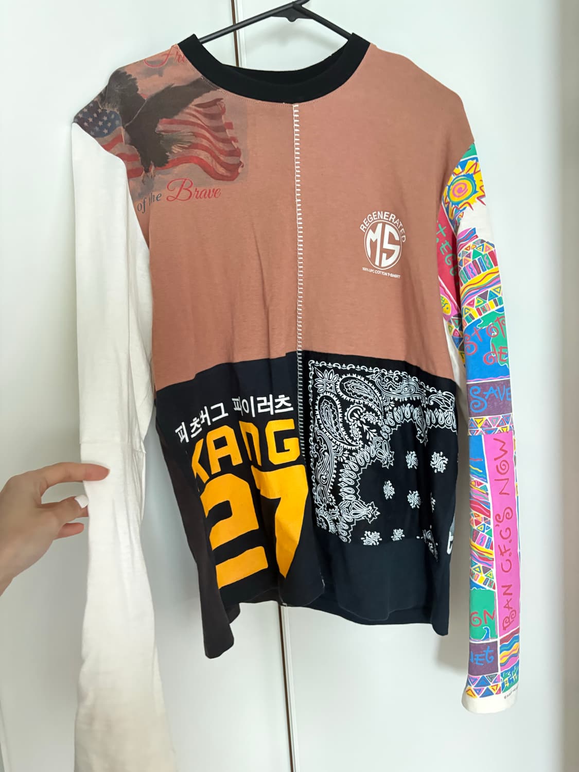 마린 세르 패치워크 롱 슬리브 티셔츠 새상품⭕️ 상품이미지3