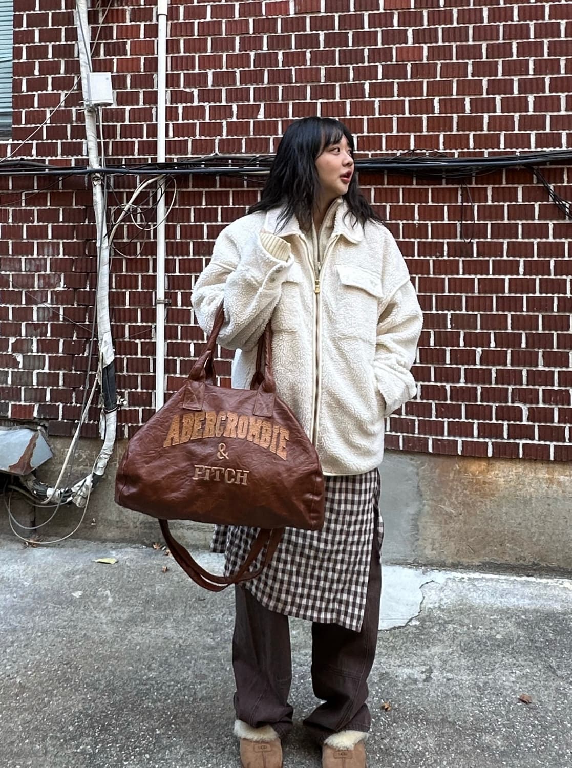 아디다스 뽀글이 아디다스 코위찬 체크 스커트 비슬로우 팬츠 코디세트 상품이미지1